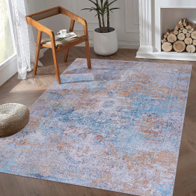 Naar 8x10 Area Rugs, Washable Rug, Low-Pile, Non-Slip, Non-Shedding, Foldable, Kid & Pet Friendly - Area Rugs for living room, bedroom, kitchen