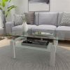 White Coffee Table, Clear Coffee Table, Modern Side Center Tables for Living Room, Living Room Furniture