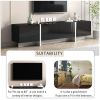 White & Black Contemporary Rectangle Design TV Stand, Unique Style TV Console Table for TVs Up to 80''