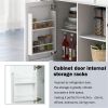 Kitchen Cart with Rubber wood Drop-Leaf Countertop ,Cabinet door internal storage racks