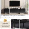 White & Black Contemporary Rectangle Design TV Stand, Unique Style TV Console Table for TVs Up to 80''