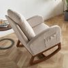 27.56'' Wide Linen Rocking Chair Accent Chair in Beige Color