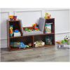 Children Bookcase With Reading Nook and 6 Shelves for Storage, Espresso, Book Shelf Dollhouse Bookcase