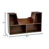 Children Bookcase With Reading Nook and 6 Shelves for Storage, Espresso, Book Shelf Dollhouse Bookcase