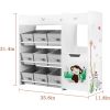 Kids Bookshelf, Toy Storage Organizer with Bookcase, Children's Toy Shelf with 9 Bins for Children's Room, Playroom, Hallway,