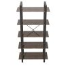 5 Tier Rustic Brown Shelf Wood and Metal Bookcase Vintage Industrial Bookshelf