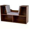 Children Bookcase With Reading Nook and 6 Shelves for Storage, Espresso, Book Shelf Dollhouse Bookcase