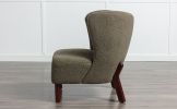 Accent Chair, Upholstered Armless Chair Lambskin Sherpa Single Sofa Chair with Wooden Legs