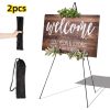 2 Pcs Balck Easel Stand for Sign 61 Inches, Portable Picture Stands for Display, Tripod Artist Easel for Painting, Floor Wedding Sign Stand