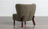 Accent Chair, Upholstered Armless Chair Lambskin Sherpa Single Sofa Chair with Wooden Legs