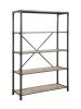 Antique Oak and Sandy Grey 5-Shelf Bookshelf