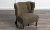 Accent Chair, Upholstered Armless Chair Lambskin Sherpa Single Sofa Chair with Wooden Legs