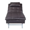 Brown Chaise Lounge with Pillow and USB Port