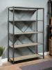 Antique Oak and Sandy Grey 5-Shelf Bookshelf