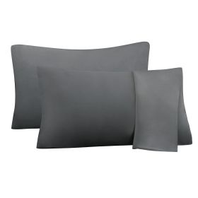 75D Satin Artificial Silk Pillowcase (Option: Grey brushed-King 20X36in-1pcs)