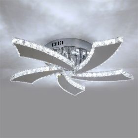 Modern Chandelier Ceiling Fan With Led Lamp Smart Remote Control Crystal Dining Room Fixtures Pendant Hanging Light Porch Lustre (Lampshade Color: cold light)