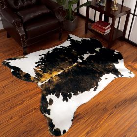 Cowhide Carpet Cow Print Rug American Style for Bedroom Living Room Cute Animal Printed Carpet Faux Cowhide Rugs for Home Decor (Color: LE1-10, size: 140x158cm 4.6x5.2 ft)