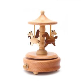 Carousel Music Box Wooden Christmas Ornament Rotary Train Musical Box Home Decoration Accessories For Birthday Gifts Valentine' (Color: Carousel)