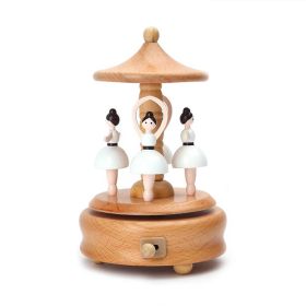 Carousel Music Box Wooden Christmas Ornament Rotary Train Musical Box Home Decoration Accessories For Birthday Gifts Valentine' (Color: Dancing Angel)