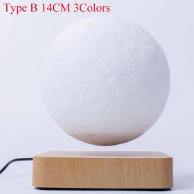 T30 Levitating Moon Lamp Night Light Floating 3D Printing LED Moon Lamp with Wooden Base and Magnetic with 3 Colors (Emitting Color: Type B 3 Colors)