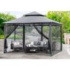 8x8 Gazebo, Garden Gazebos for Patios with Stable Steel Frame and Netting Walls, Gazebo