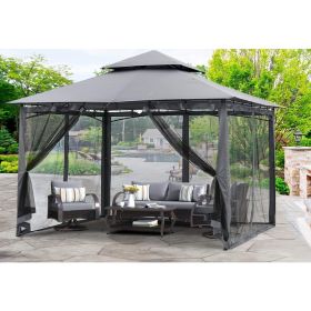 8x8 Gazebo, Garden Gazebos for Patios with Stable Steel Frame and Netting Walls, Gazebo (size: 10x10)