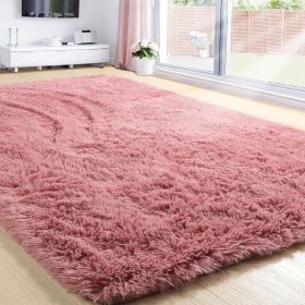 Grass Green Area Rug for Bedroom,4'X6',Fluffy Shag for Living Room,Furry Carpet for Kids Room,Shaggy Throw Rug for Nursery (Color: Blush, size: 6x9 Feet)