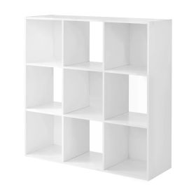 9-Cube Storage Organizer Free Shipping Useful Things for Home Gadgets Shelves for Wall Room Shelf Display Stand Book Holder Desk (Color: White)