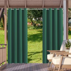 2pack Indoor Outdoor Curtains Waterproof Thermal Insulated Curtains Sliding Tab Top Outside Blackout Patio Curtains for Porch (Color: Green, size: W52xH84in-132x213cm)