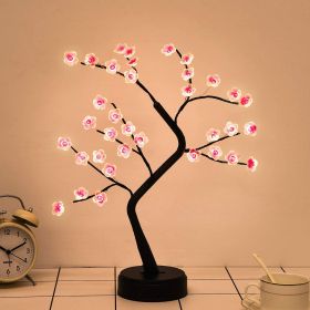 LED Copper Wire Tree Shape Night with Touch Switch Decoration USB / Battery Operated Led Table Lamp Table Light Decoration D30 (Emitting Color: Cherry Blossom Tree)