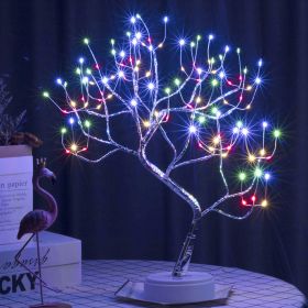 LED Copper Wire Tree Shape Night with Touch Switch Decoration USB / Battery Operated Led Table Lamp Table Light Decoration D30 (Emitting Color: Multicolor Tree)