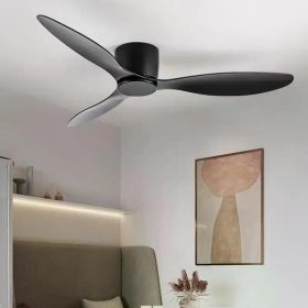 Low Floor Ceiling Fan with Led Light Remote Control Cooling Fans Lamp Design Ceiling Lamp Fan with White Wood Color FAN Blades (Wattage: 42 Inch, Blade Color: Black No light)