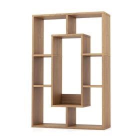 Geometric Bookshelf Modern Decorative Open Bookcase (Type: Bookshelf, Color: Natural)