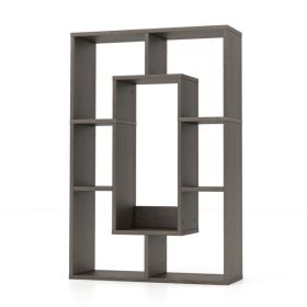 Geometric Bookshelf Modern Decorative Open Bookcase (Type: Bookshelf, Color: Gray)