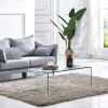 Glass Coffee Table, Clear Coffee Table, Small Modern table for Living Room,Match Well with Rug, Coffee Table