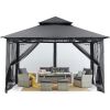 8x8 Gazebo, Garden Gazebos for Patios with Stable Steel Frame and Netting Walls, Gazebo