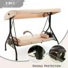 3 Seat Outdoor Porch Swing,Adjustable Canopy Porch Swings,Outdoor Swing with Stand, Glider Chair with Thicken Patio Swings