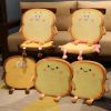 Unique Toast Bread Pillow Cushion Cute Face Kawaii Plush Toy Funny Plush Cushion for Office Dorm Bedroom Seat Plush Cushion