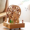 Carousel Music Box Wooden Christmas Ornament Rotary Train Musical Box Home Decoration Accessories For Birthday Gifts Valentine'