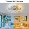 Led Luxury Crystal Ceiling Fan With Lights Remote Control Ceiling Fan Silver European Chandeilers Lamp for Home Livingroom Lumin