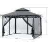 8x8 Gazebo, Garden Gazebos for Patios with Stable Steel Frame and Netting Walls, Gazebo